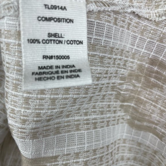 dRa Los Angeles Arrow Print Blouse in Beige Tie Neckline XS NEW - Picture 7 of 9